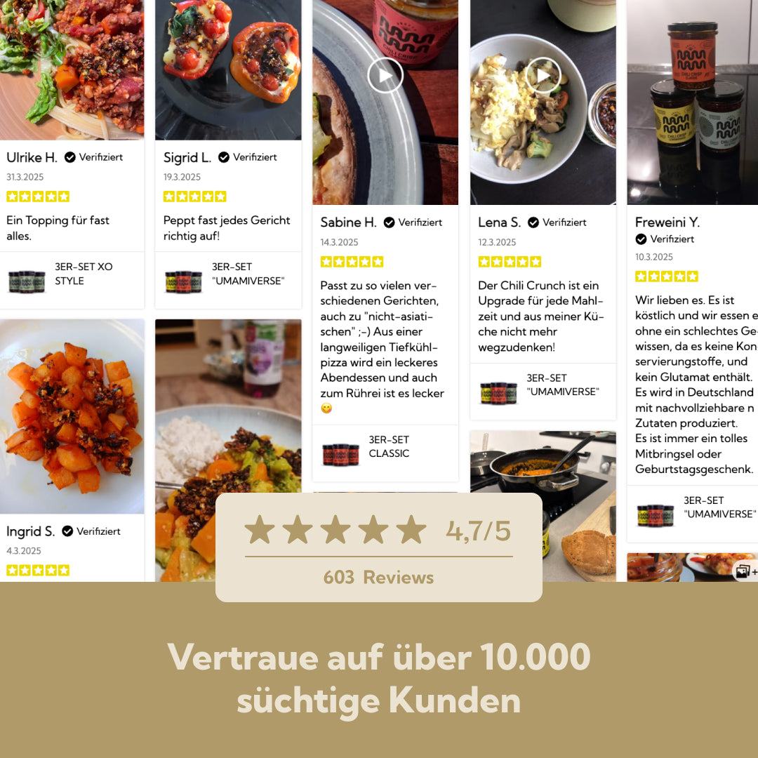 Kundenbewertungen zu Pretty NamNam Chili Crisp: 4,7 von 5 Sternen aus 603 Reviews